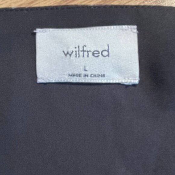 Wilfred Black Mini Floral Wrap Front Cropped Long Sleeve Top- Womens Size L - Picture 8 of 10